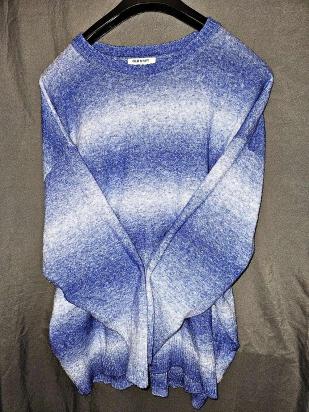 Old Navy Cozy Crew-Neck Ombré Sweater Blue & White XXL Tall